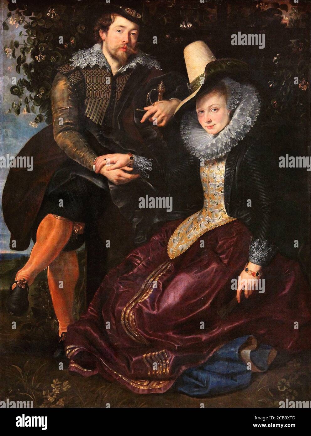 Rubens And Isabella Brandt by Peter Paul Rubens 1609. Alte Pinakothek Museum in Munich, Germany Stock Photo