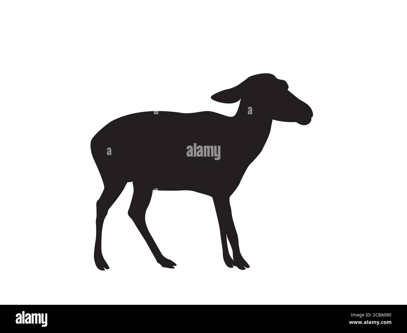 Silhouette of sheep on white background. Vector Illustration Stock Vector