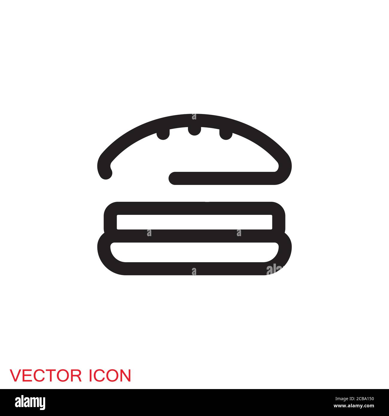 Burger icon, flat design Hamburger web icon. vector illustration Stock Vector