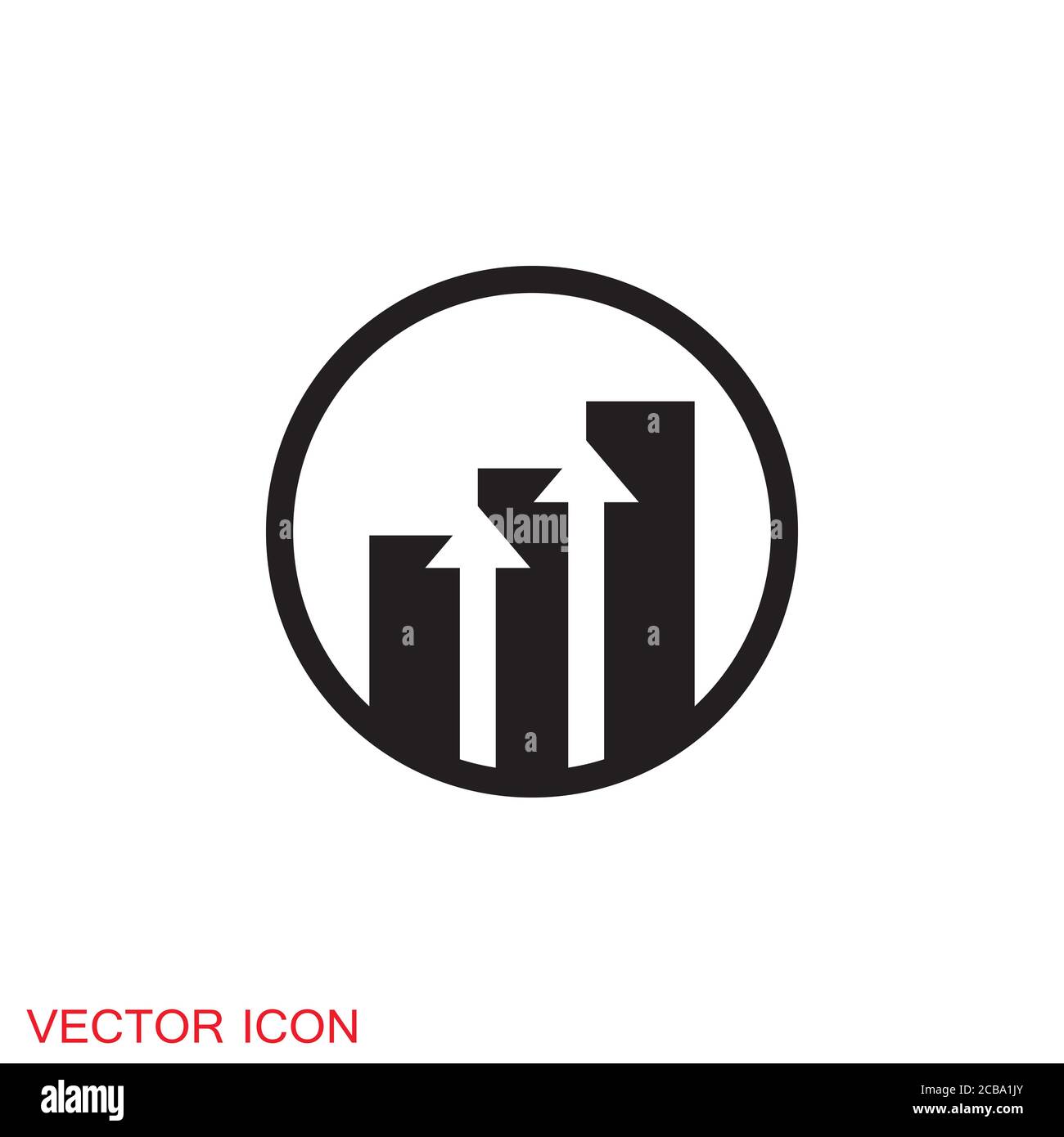 Chart icon vector growing graph icon illustration Stock Vector