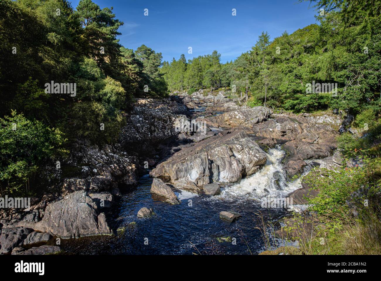 Achness Falls, Glencassley, Highland, Scotland Stock Photo