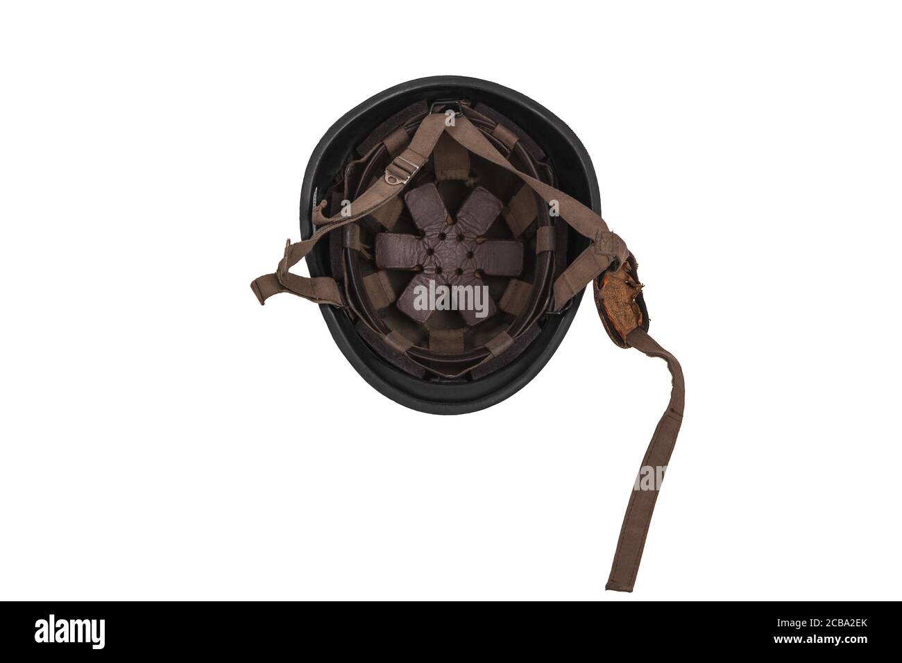 Modern black safety helmet isolate on a white background. Military ...