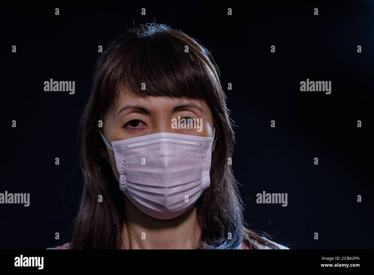Pink mask girl Stock Photo Alamy