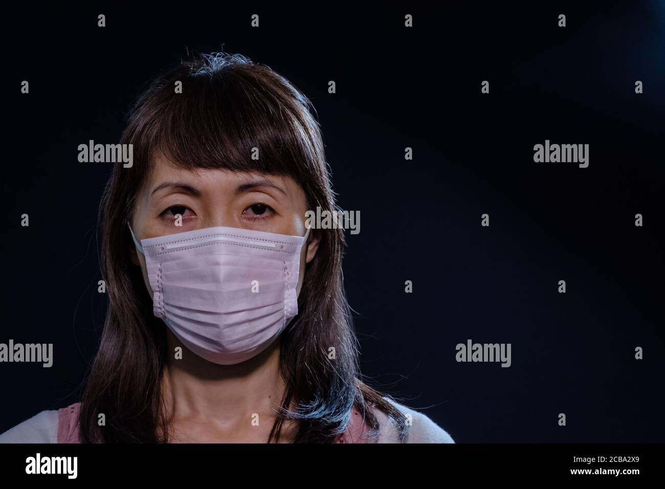 Pink mask girl Stock Photo Alamy