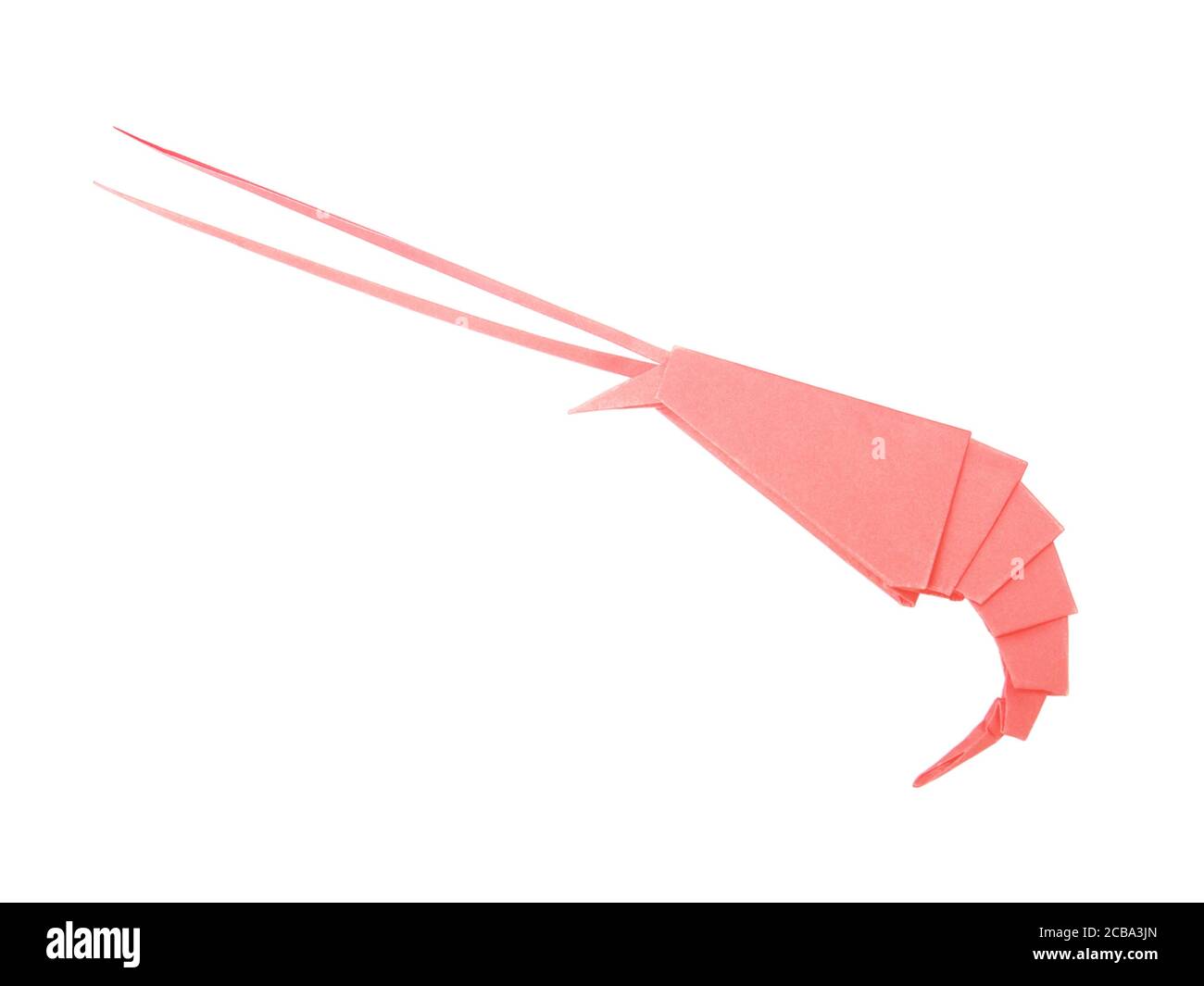 Origami paper of a cute shrimp for design element Stock Photo