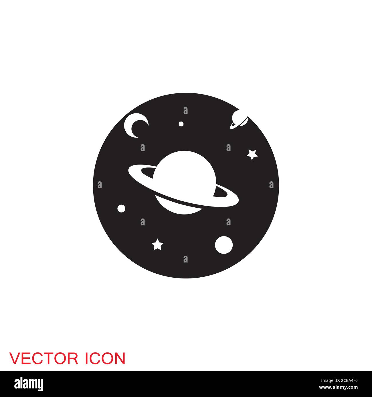 Space icon in flat style. Vector illustration. Stock Vector