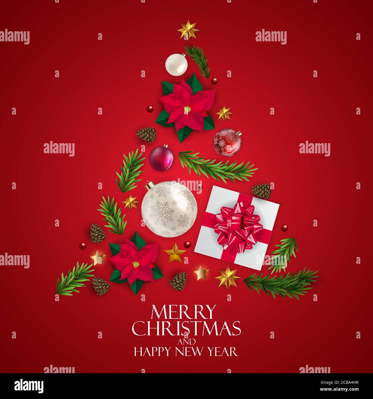 Holiday New Year and Merry Christmas Background. Vector Illustration Stock Vector