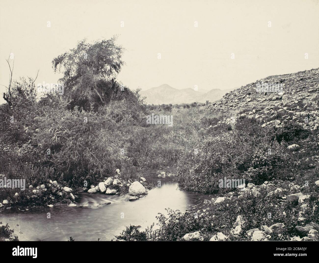 The Fountain of Jerico and Probable Site of the City, ca. 1857. Stock Photo