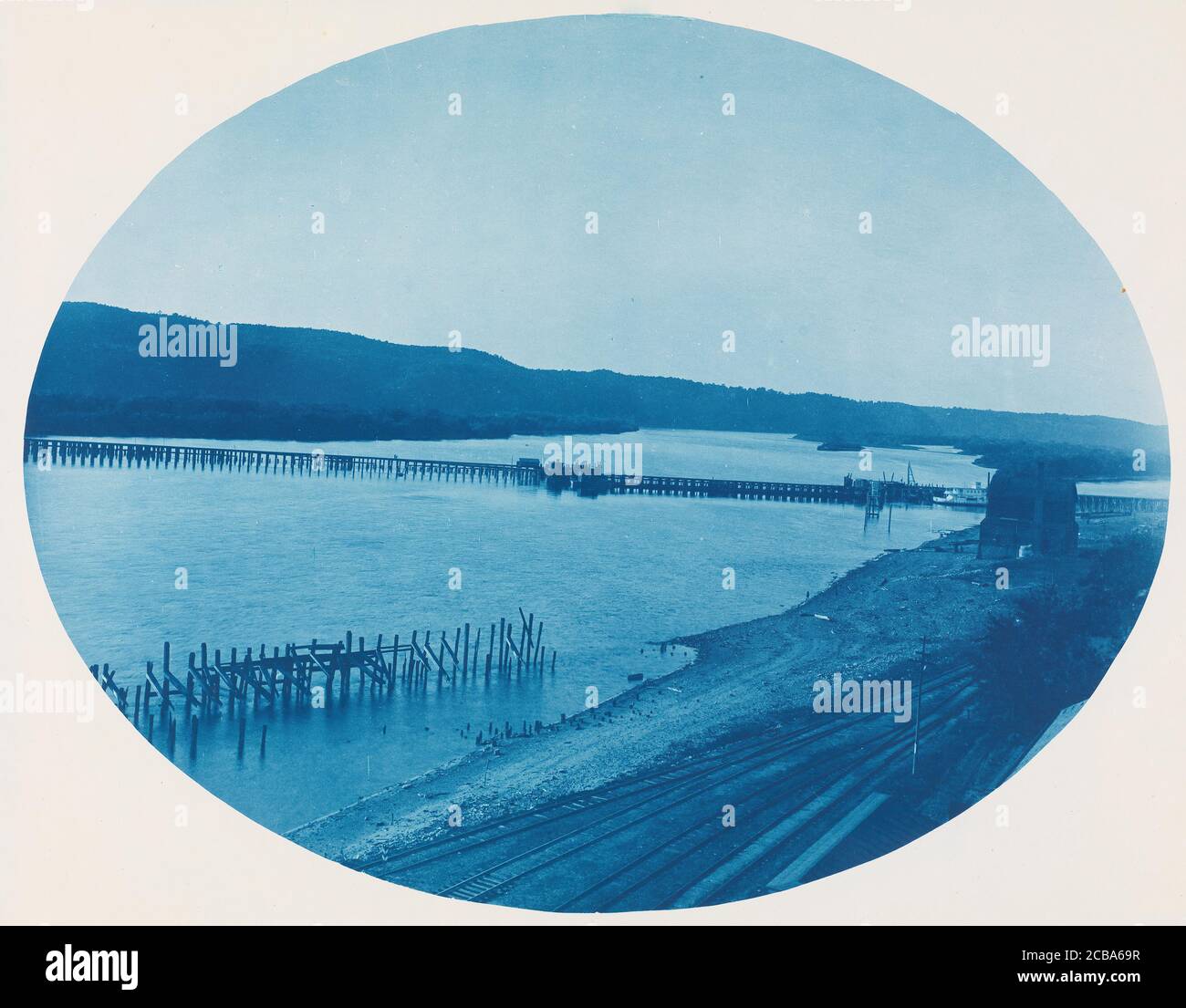 No. 193a. Old Ponton Bridge at Prairie du chien, Wisconsin, 1885 Stock