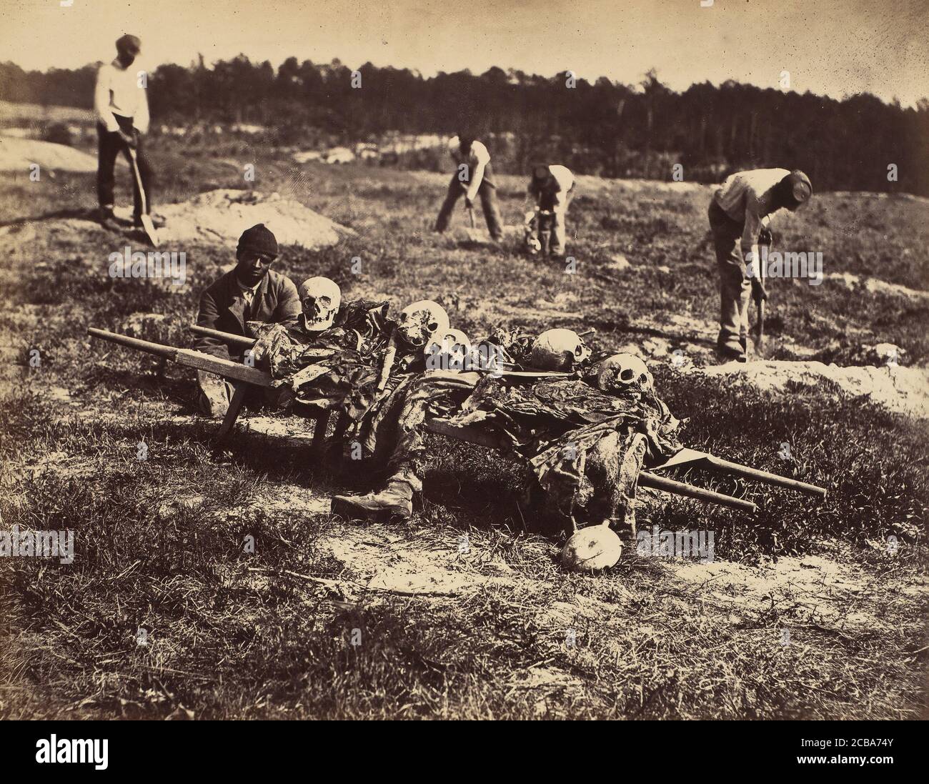 A Burial Party, Cold Harbor, Virginia., April 1865. Stock Photo