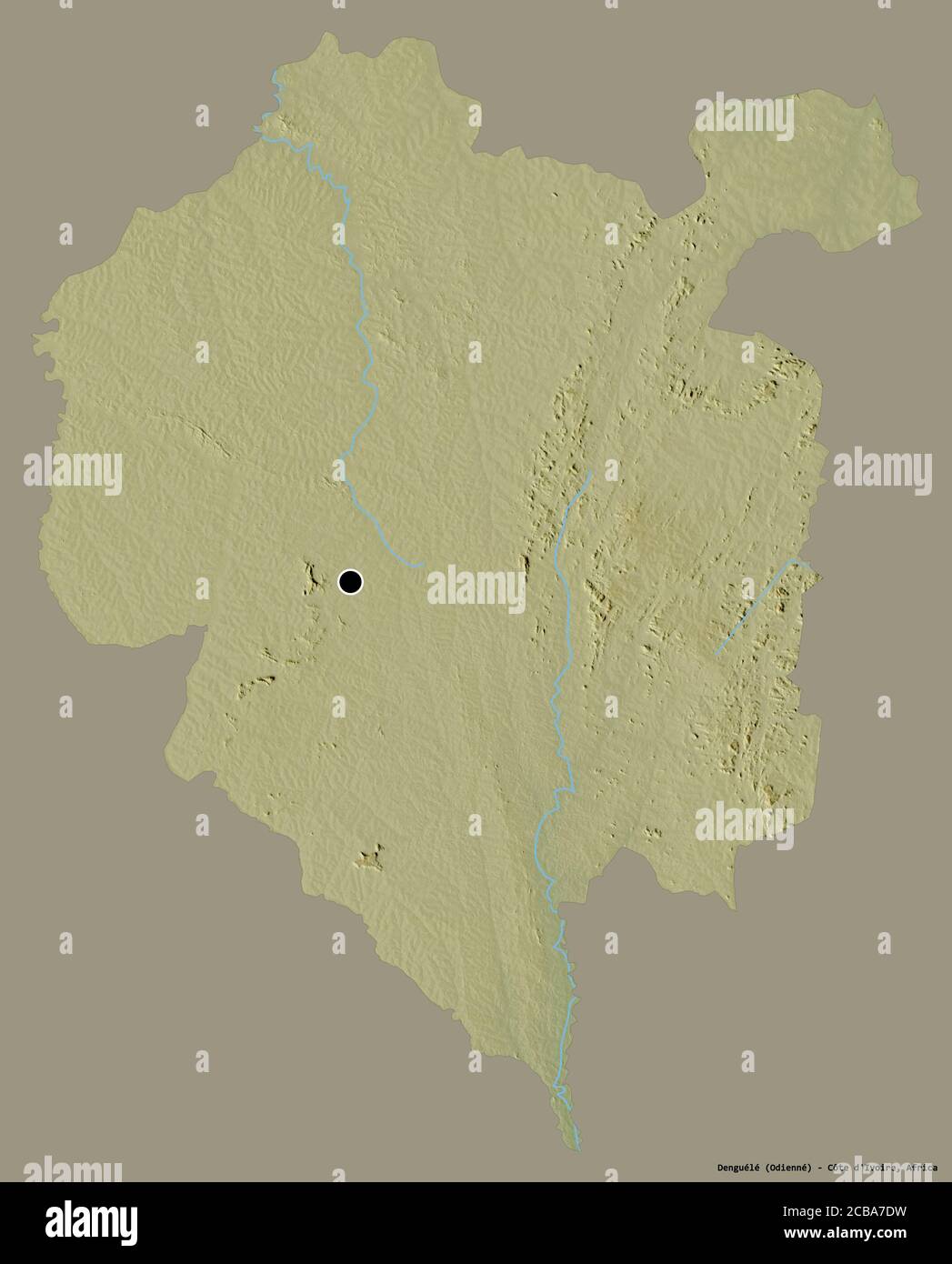 Shape Of Dengu l District Of C te D Ivoire With Its Capital Isolated shape-of-dengu-l-district-of-c-te-d-ivoire-with-its-capital-isolated