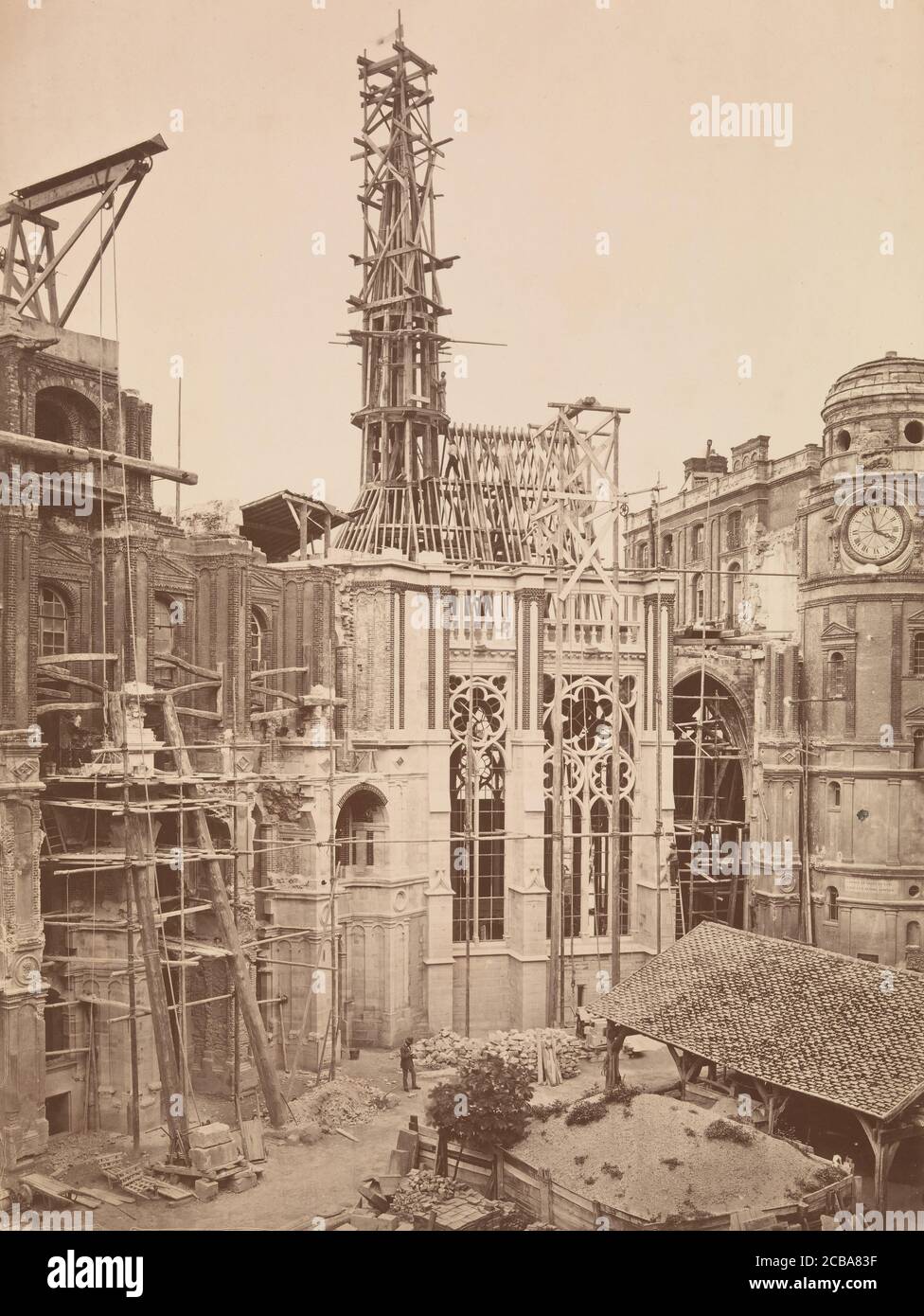 Ch&#xe2;teau de St.-Germain-en-Laye, Int&#xe9;rieur de la cour, Chapelle, 1862-67. Stock Photo
