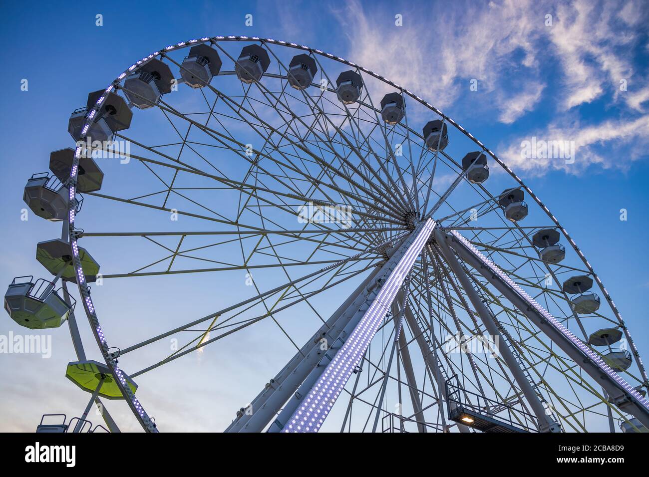 Ferris Wheel with Blue Sky and clouds Stock Photo - Alamy