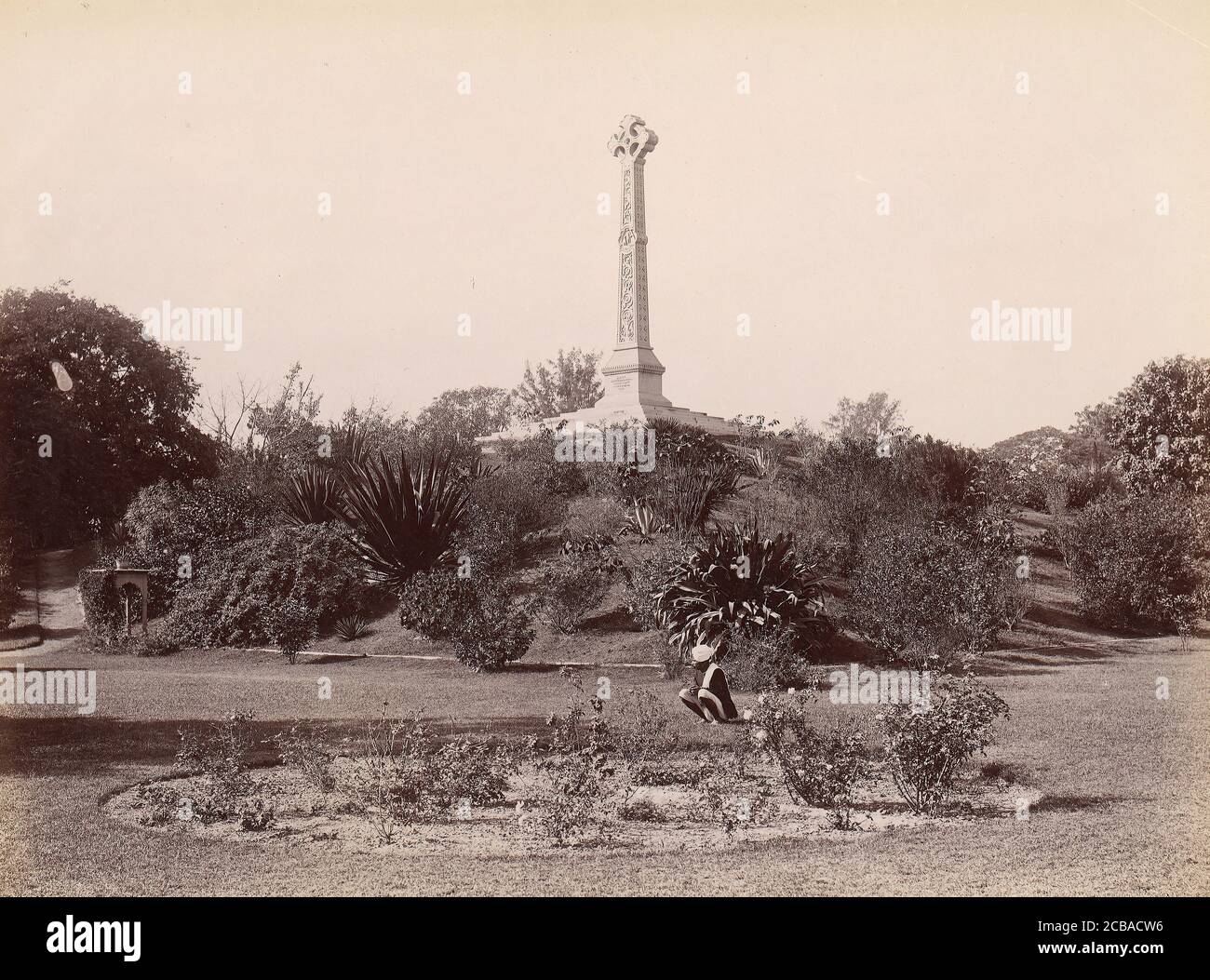 Colonel Lawrence Monument, Lucknow, India, 1860s-70s. Stock Photo