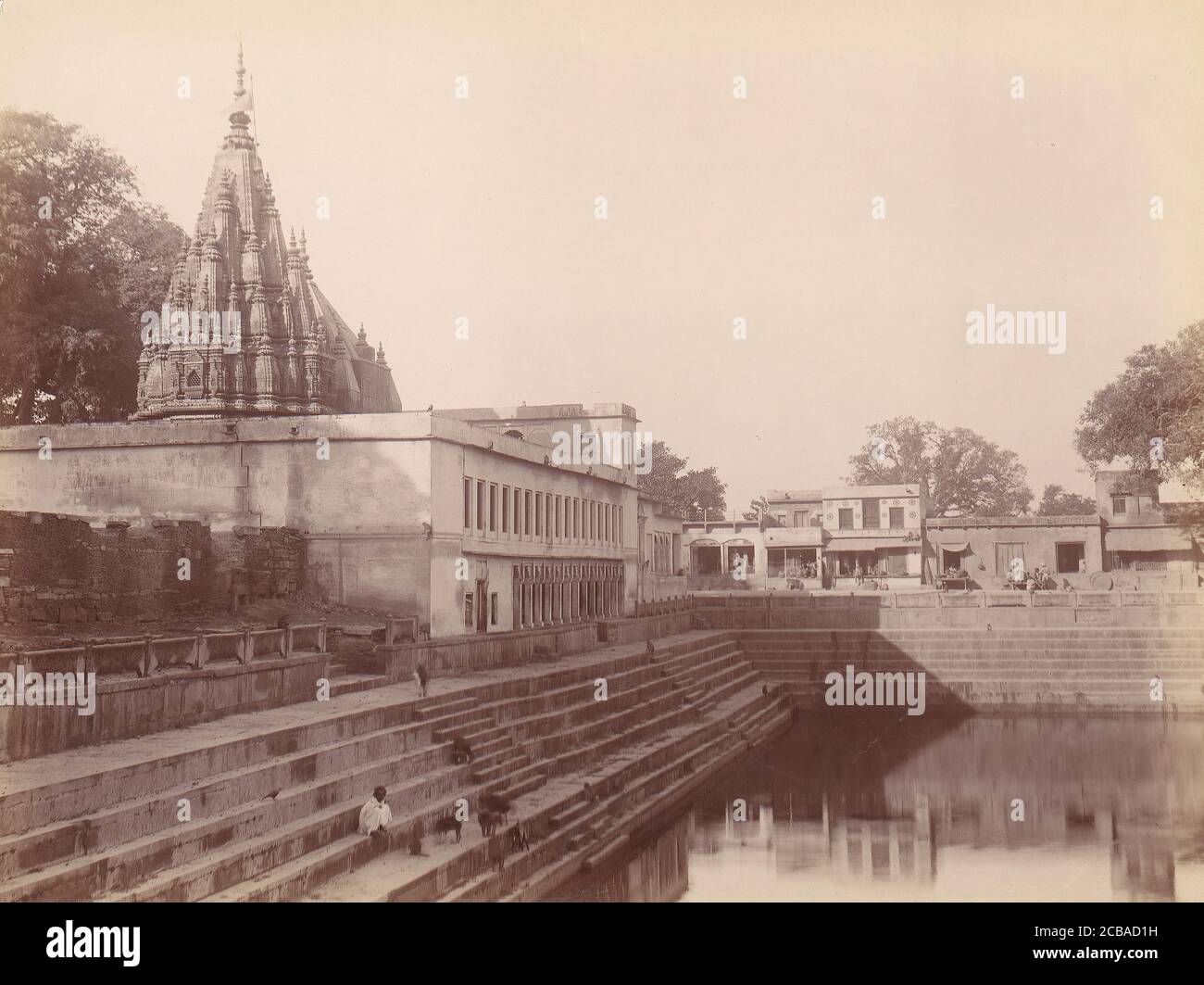 Monkey Temple, Benares, 1860s-70s. Stock Photo