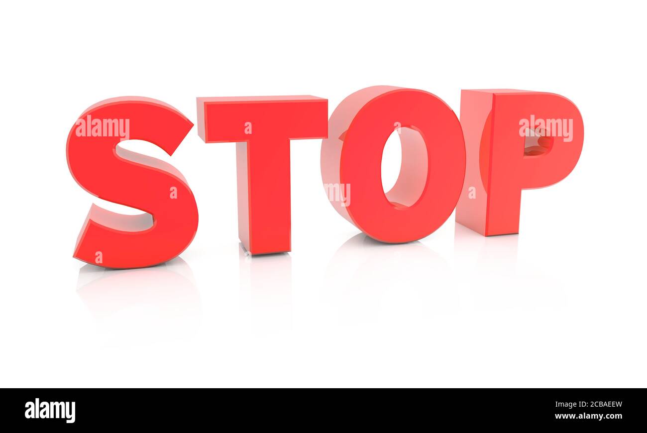 3d Render Of The Word Stop Isolated On A White Background Stock Photo 3d-render-of-the-word-stop-isolated-on-a-white-background-stock-photo