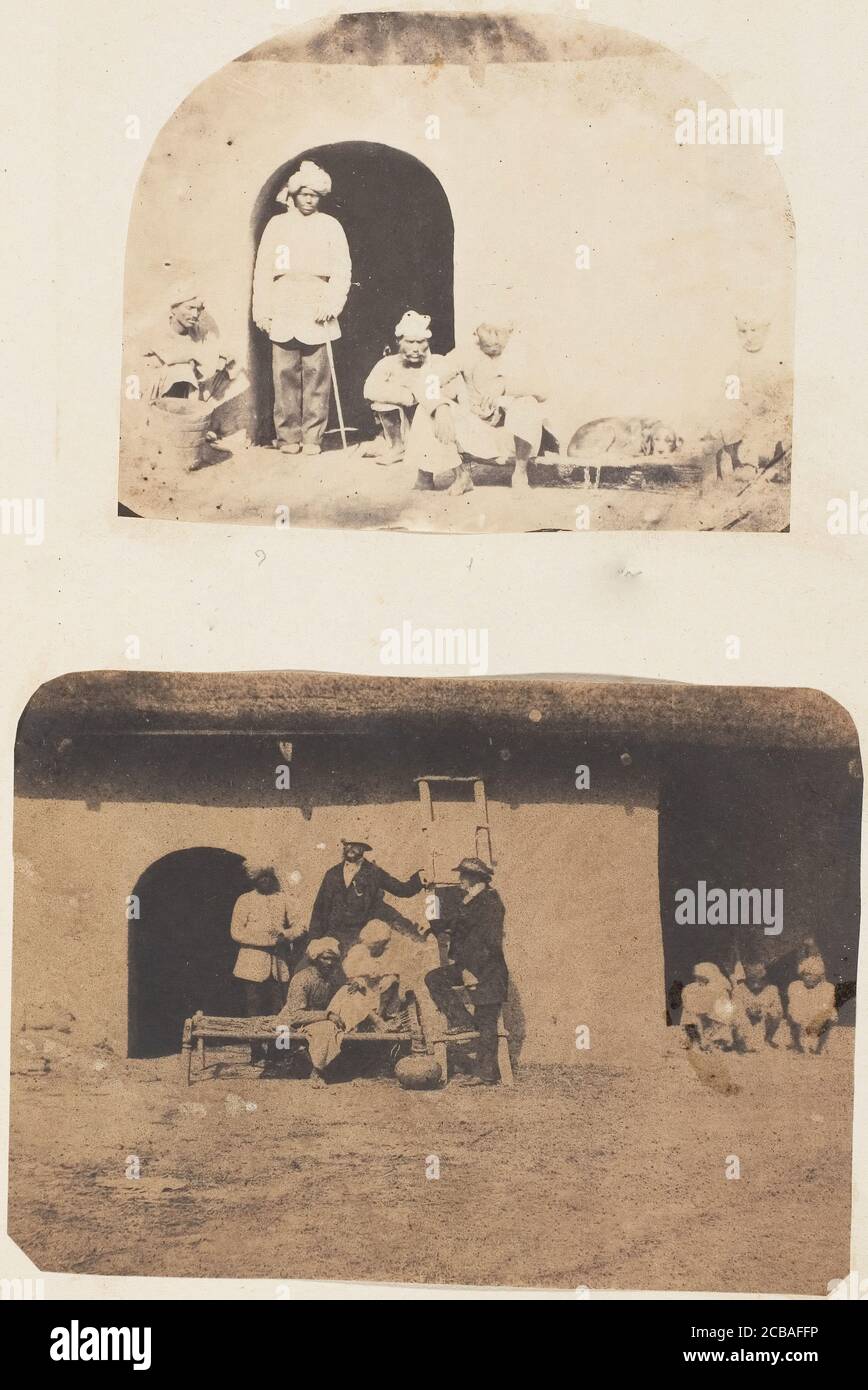 Servants and Dog, 1850s. Stock Photo