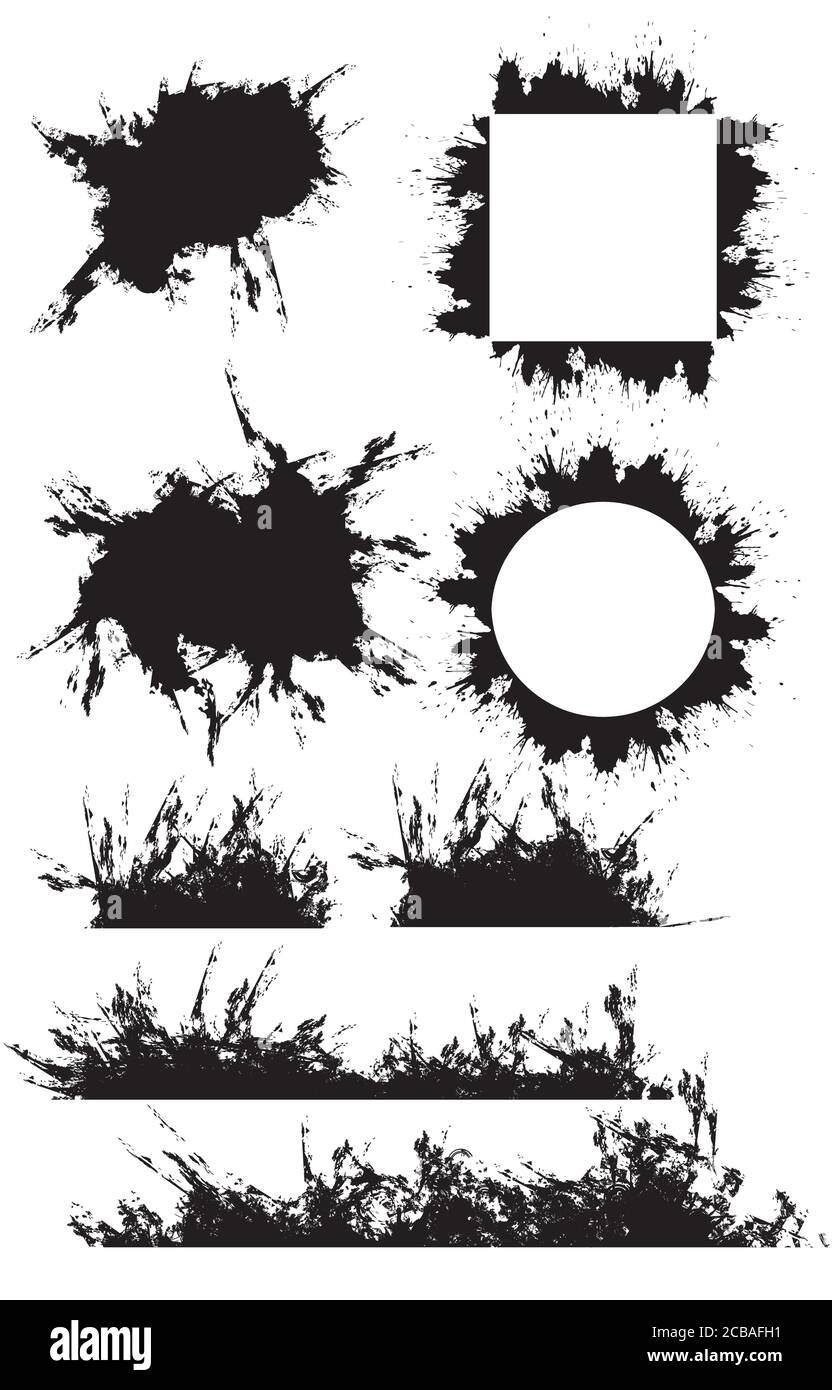 Set grunge frames, borders with scuffed, vector elements for your ...