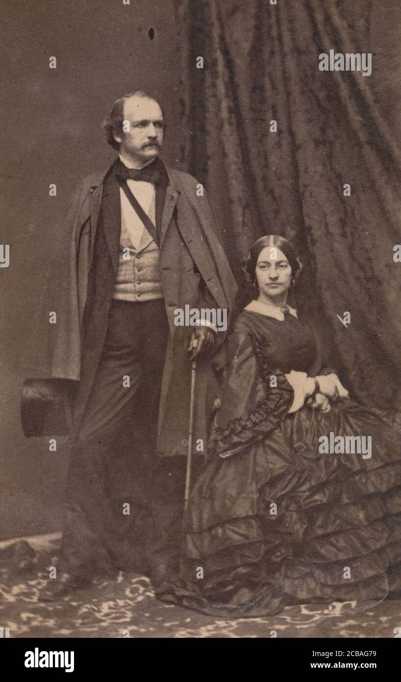 Felix Octavius Carr Darley and wife, 1860s. Stock Photo