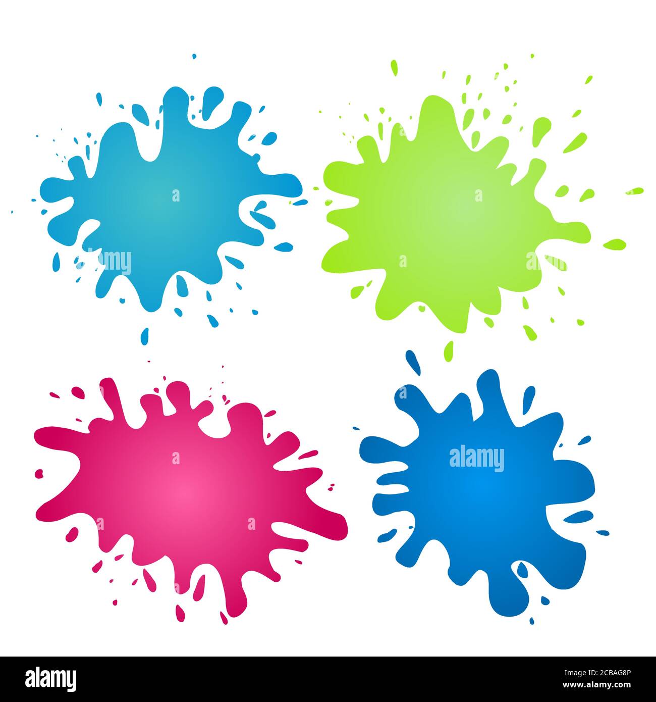 Vector colorful watercolor splashes. Design elements for your creativity Stock Vector
