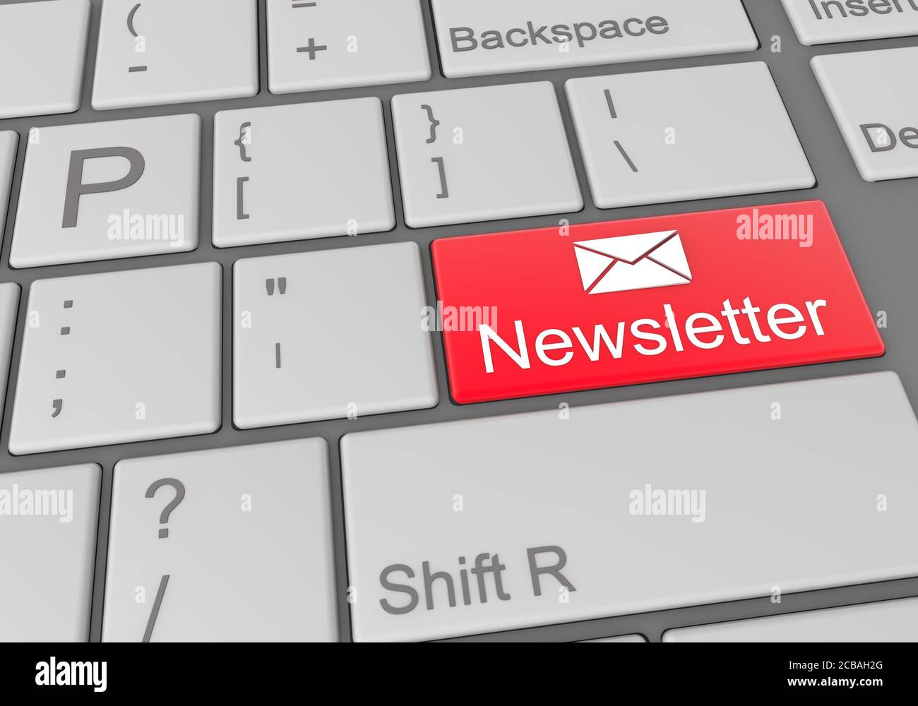 Illustration of a cellphone keyboard and the Newsletter icon Stock ...