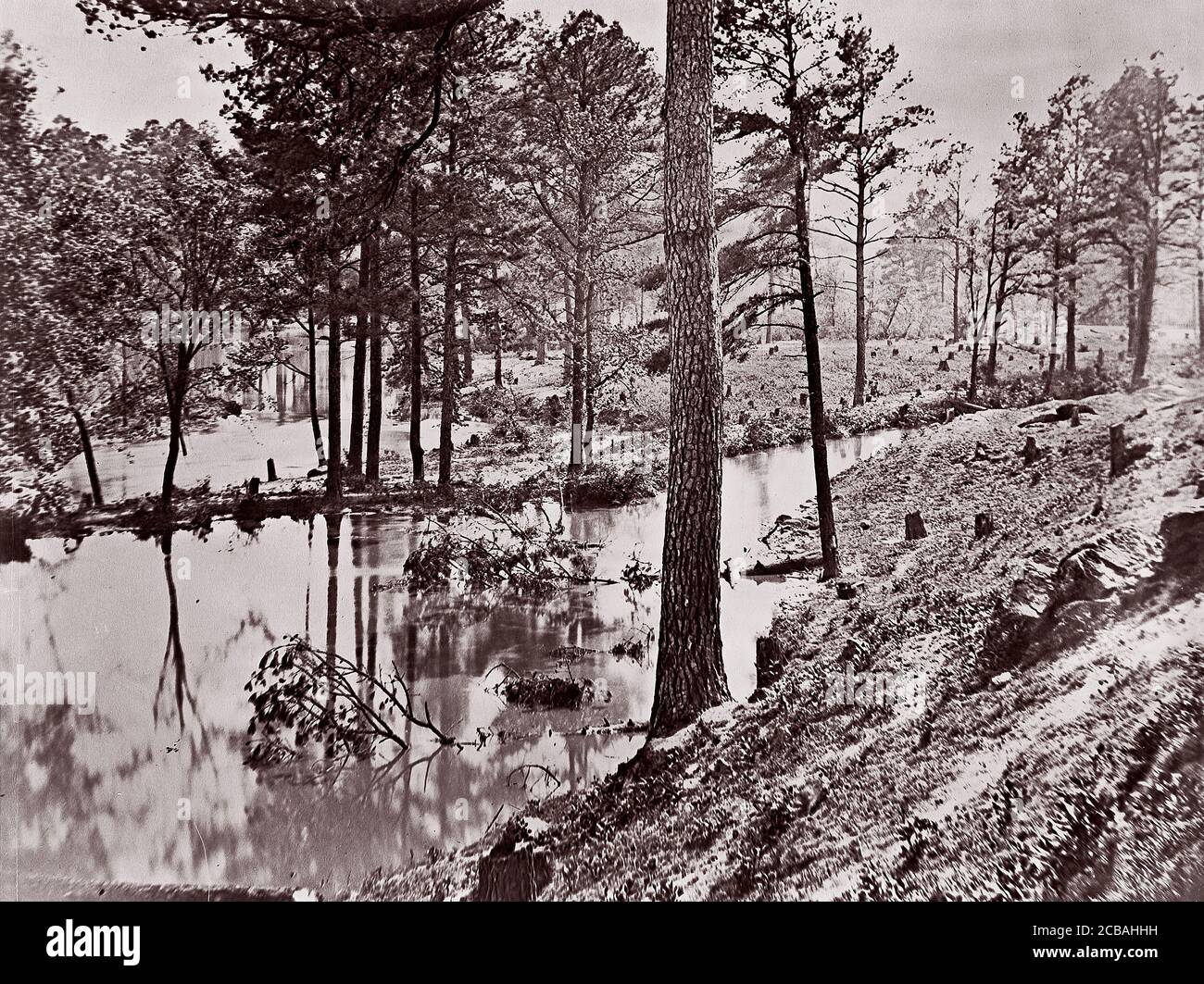 Broadway Landing, Appomattox River, 1864. Formerly attributed to Mathew B. Brady. Stock Photo