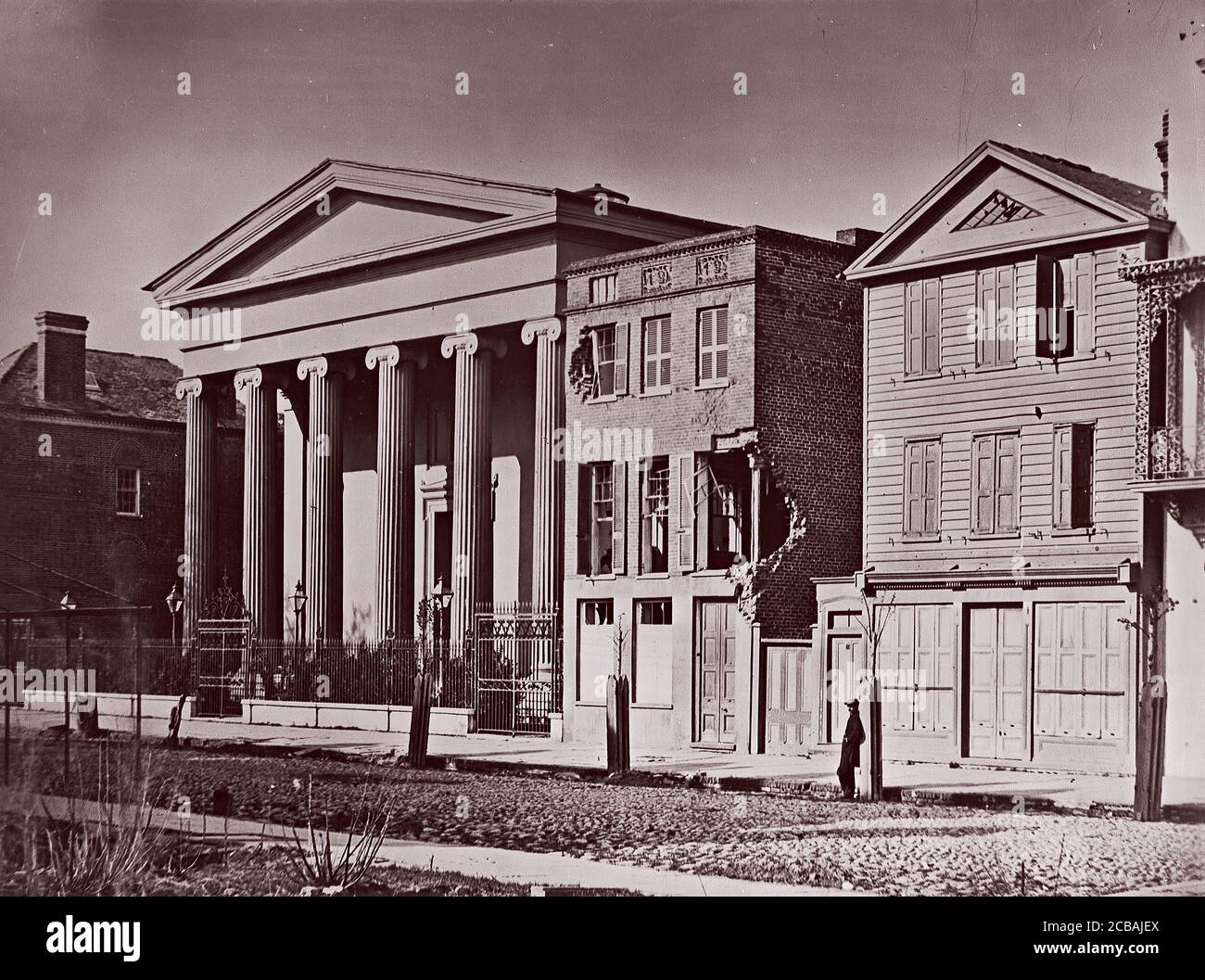 Hibernian Hall, Charleston, ca. 1864. Stock Photo