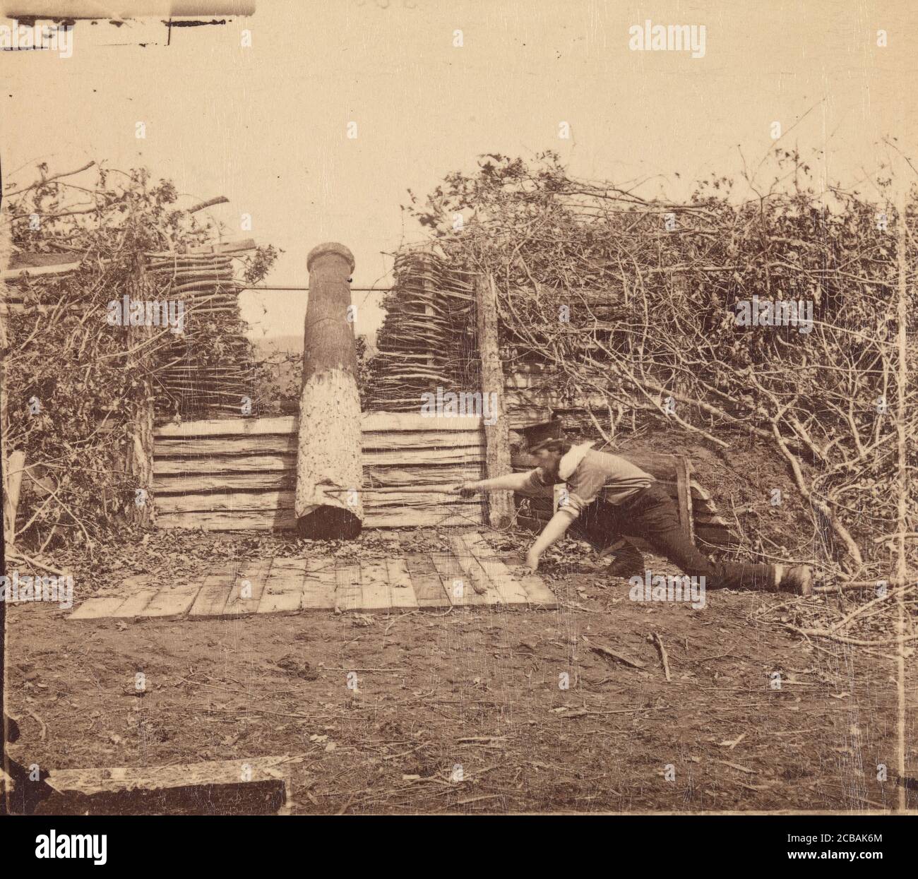 Quaker Gun, Centreville, Virginia, March 1862. Stock Photo