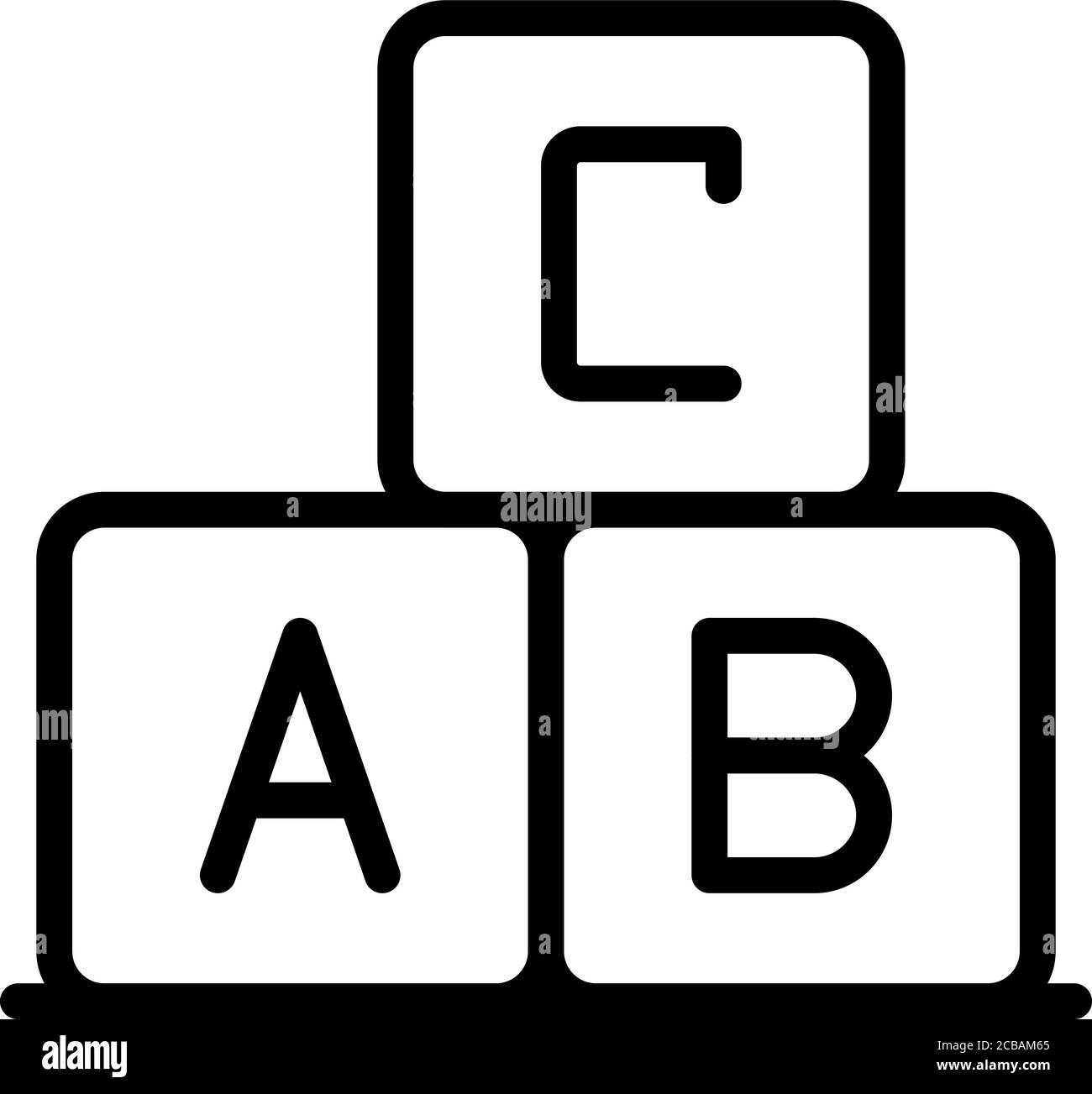 Inclusive education cubes icon, outline style Stock Vector