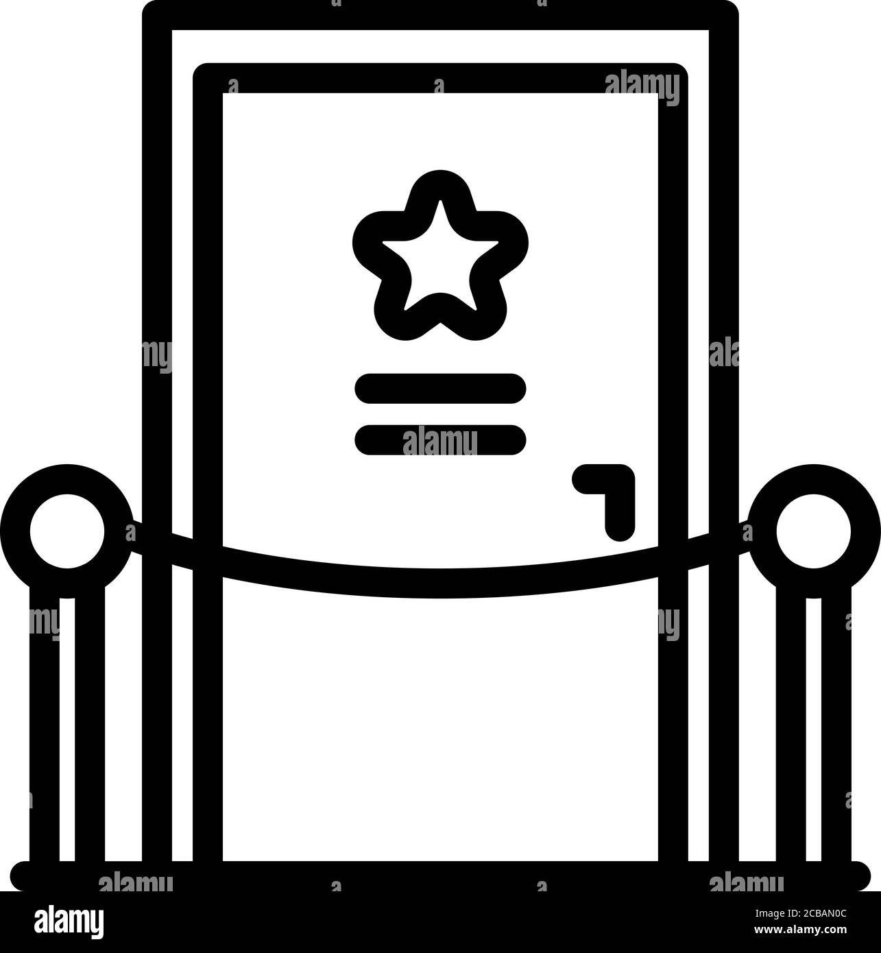 Actor dressing room door icon, outline style Stock Vector