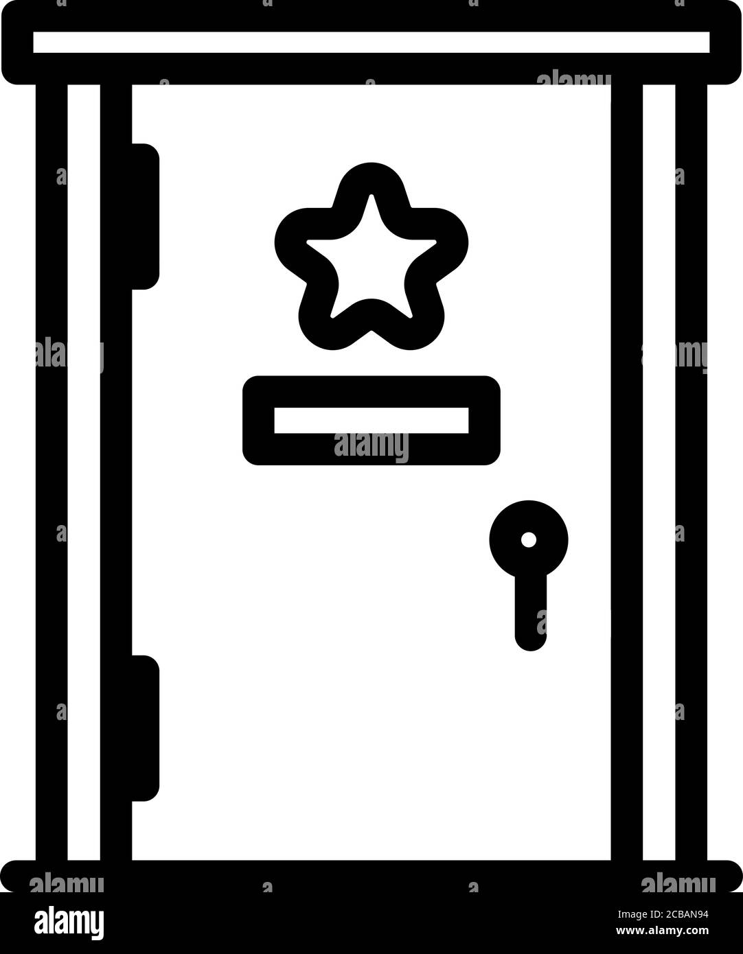 Star door dressing room icon, outline style Stock Vector