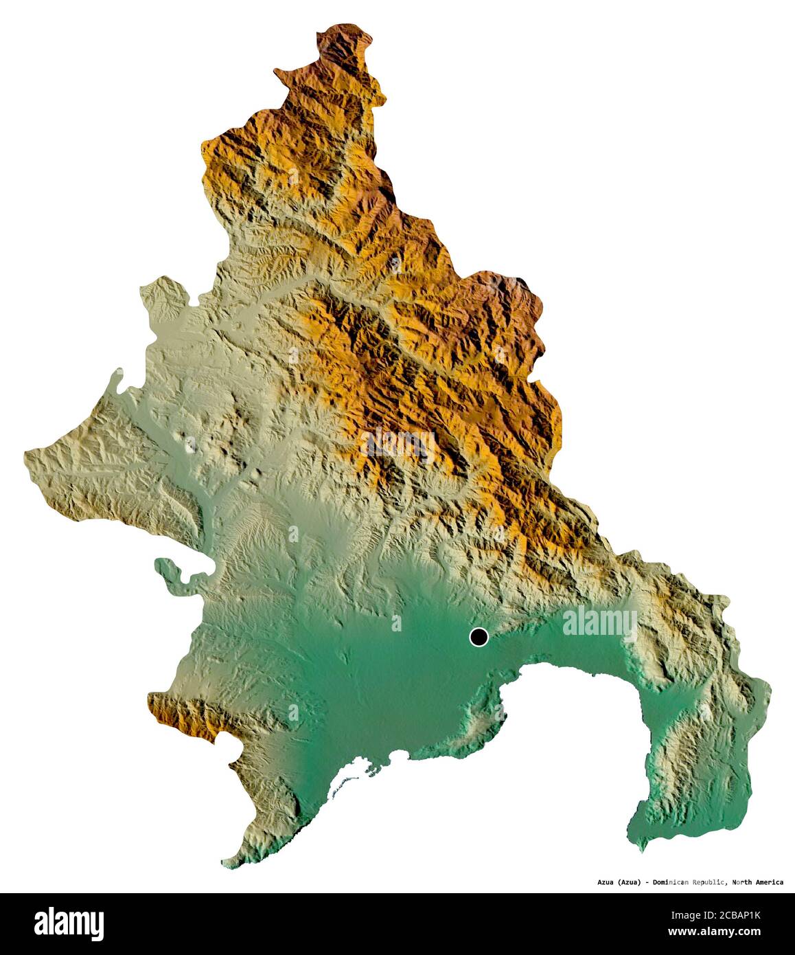 Azua Dominican Republic Map Shape Of Azua, Province Of Dominican Republic, With Its Capital Isolated On  White Background. Topographic Relief Map. 3D Rendering Stock Photo - Alamy
