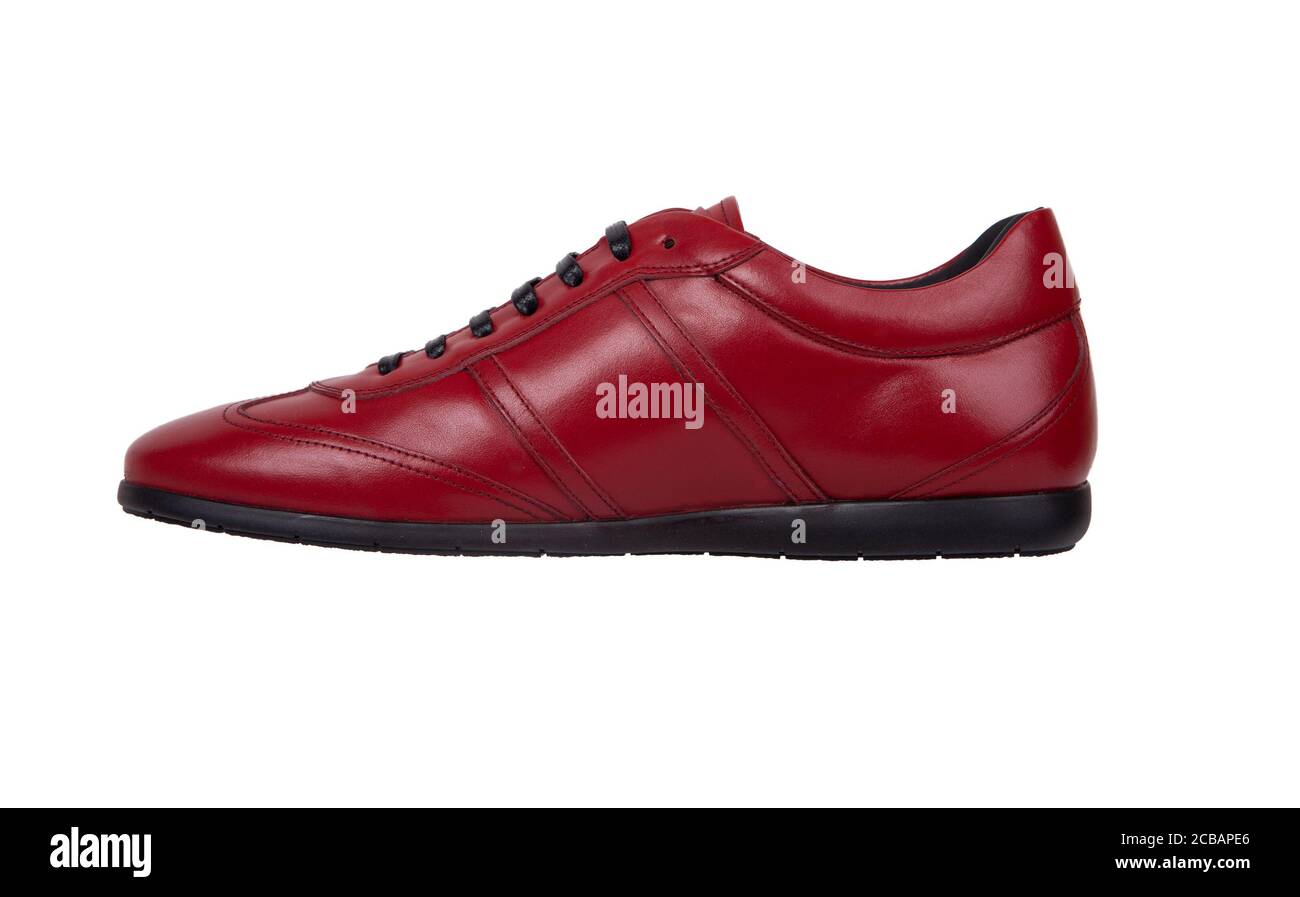 Cherry grain leather dress shoes Isolated Stock Photo Alamy