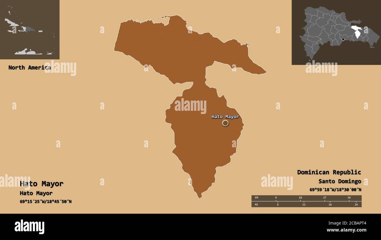 Shape of Hato Mayor, province of Dominican Republic, and its