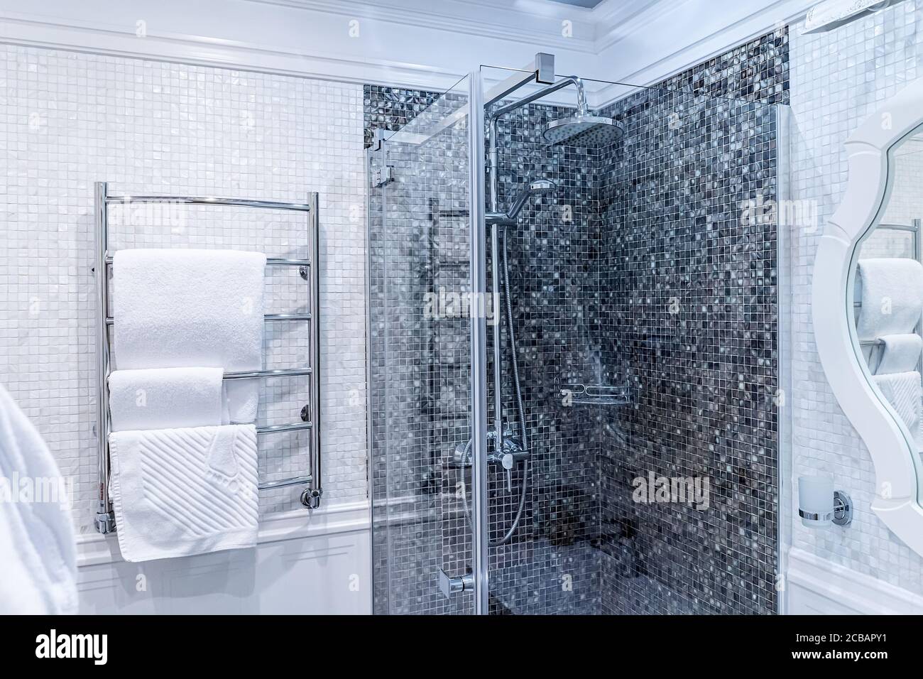 modern bathroom with shower Stock Photo - Alamy