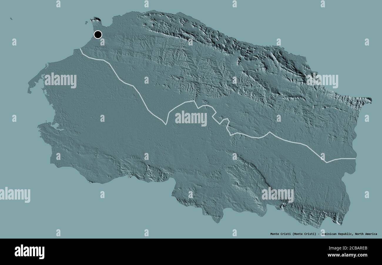 Monte Cristi Dominican Republic Map Shape Of Monte Cristi, Province Of Dominican Republic, With Its Capital  Isolated On A Solid Color Background. Colored Elevation Map. 3D Rendering  Stock Photo - Alamy