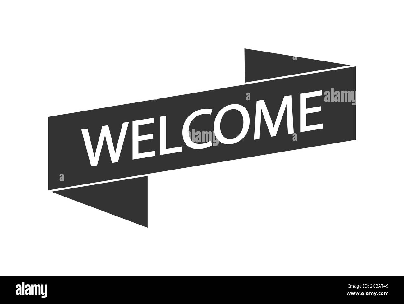 Ribbon with the words Welcome for a banner, stickers and labels Regarding Welcome Banner Template