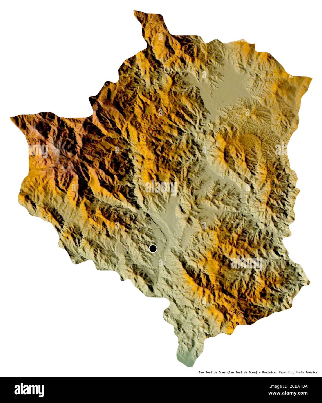 Shape of San José de Ocoa, province of Dominican Republic, with its