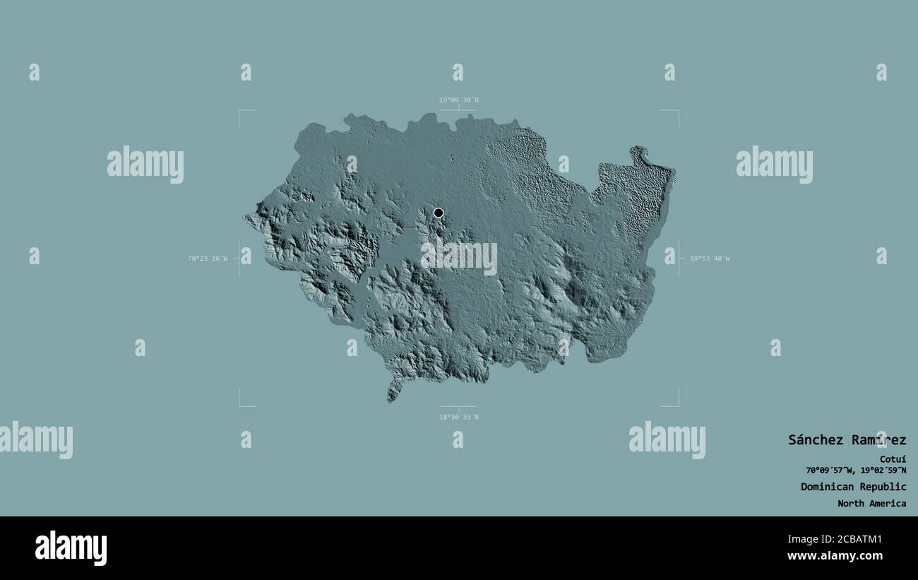 Area of Sánchez Ramírez, province of Dominican Republic, isolated on a