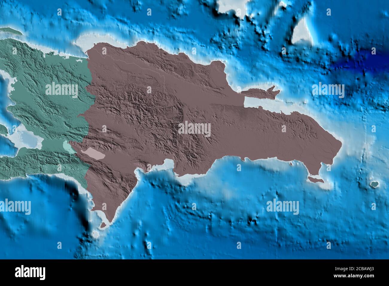 Mapa Rd 3d Extended area of Dominican Republic. Colored elevation map. 3D ...