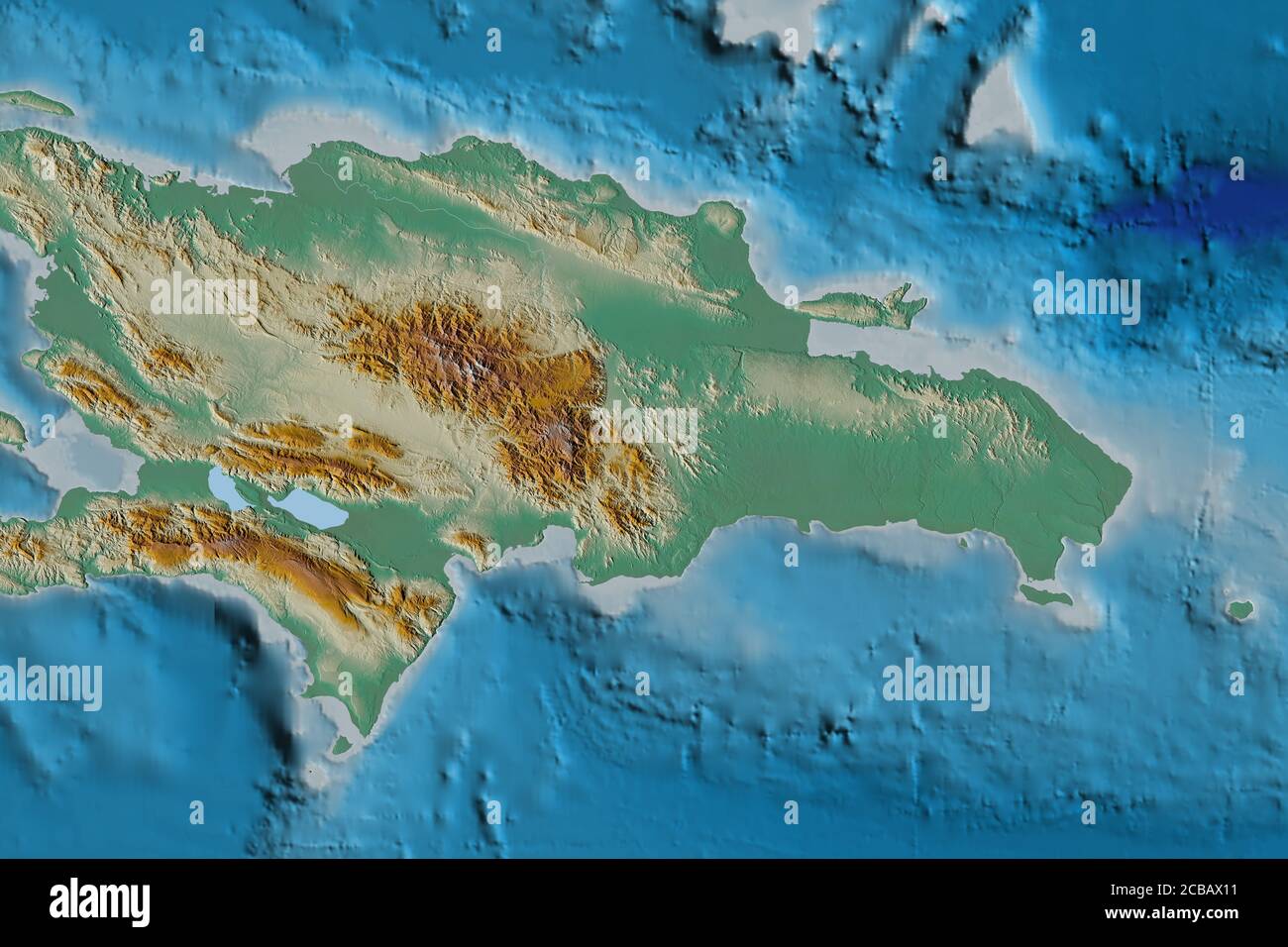 Dominican Republic Topographic Map Extended Area Of Dominican Republic. Topographic Relief Map. 3D Rendering  Stock Photo - Alamy