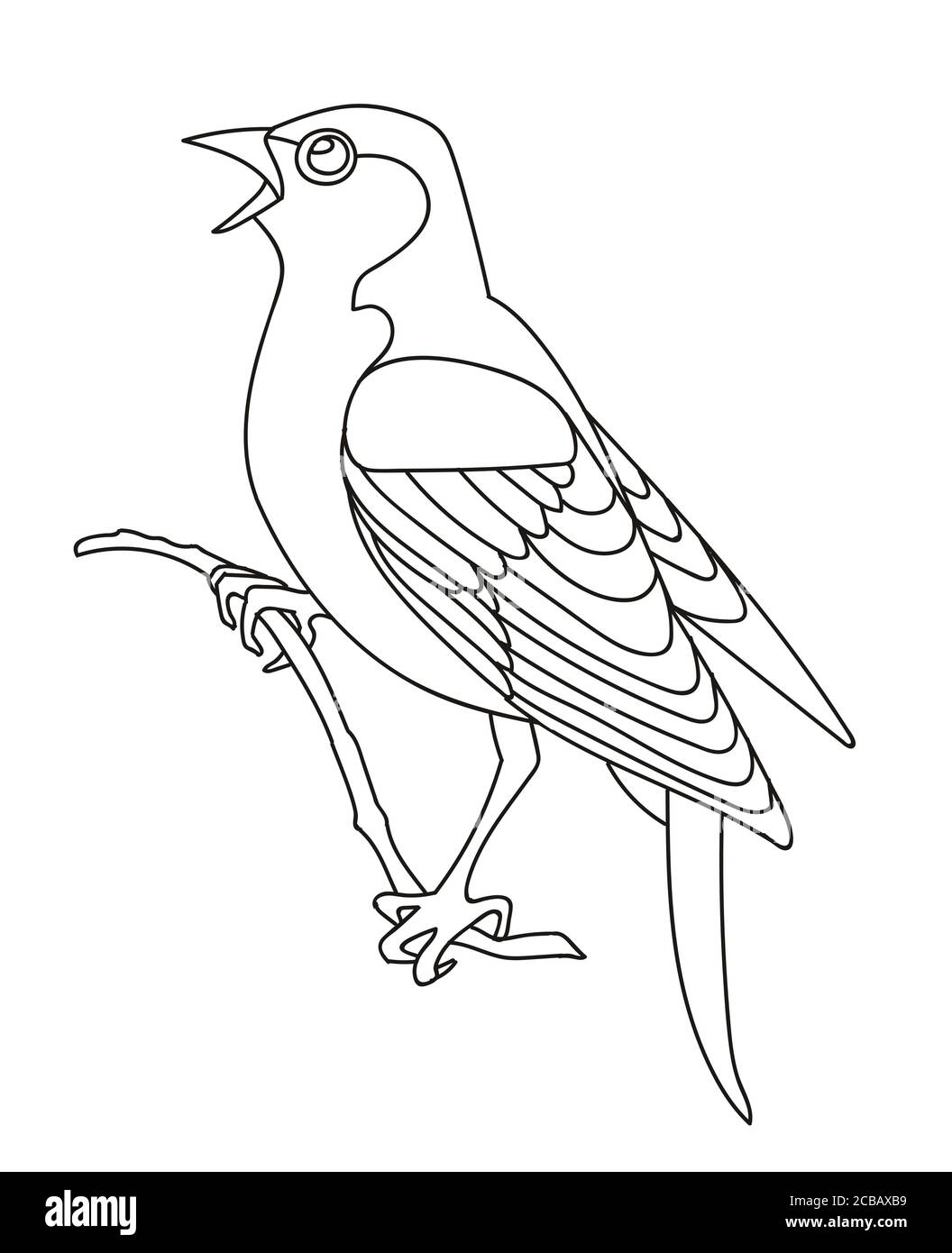 Nightingale Bird Clip Art Illustration  Old Design Shop Blog