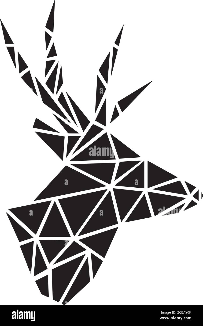 Geometric vector illustration of deer head Stock Vector