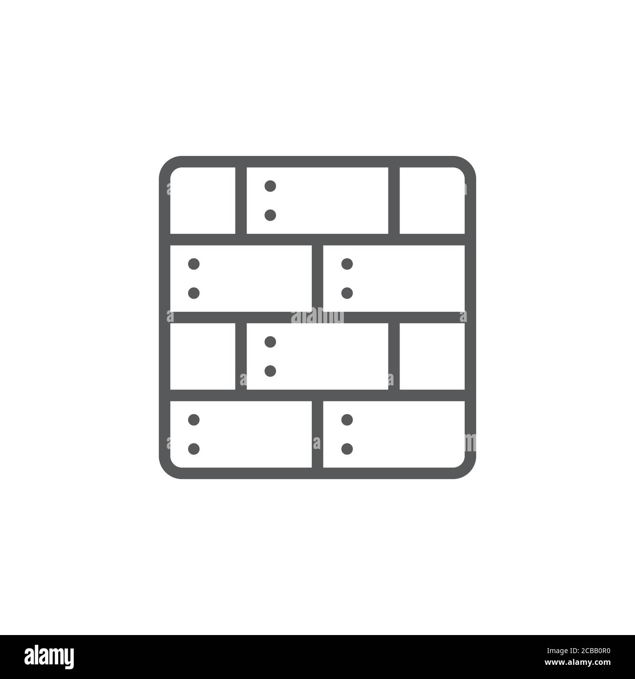 Block wall vector icon symbol isolated on white background Stock Vector