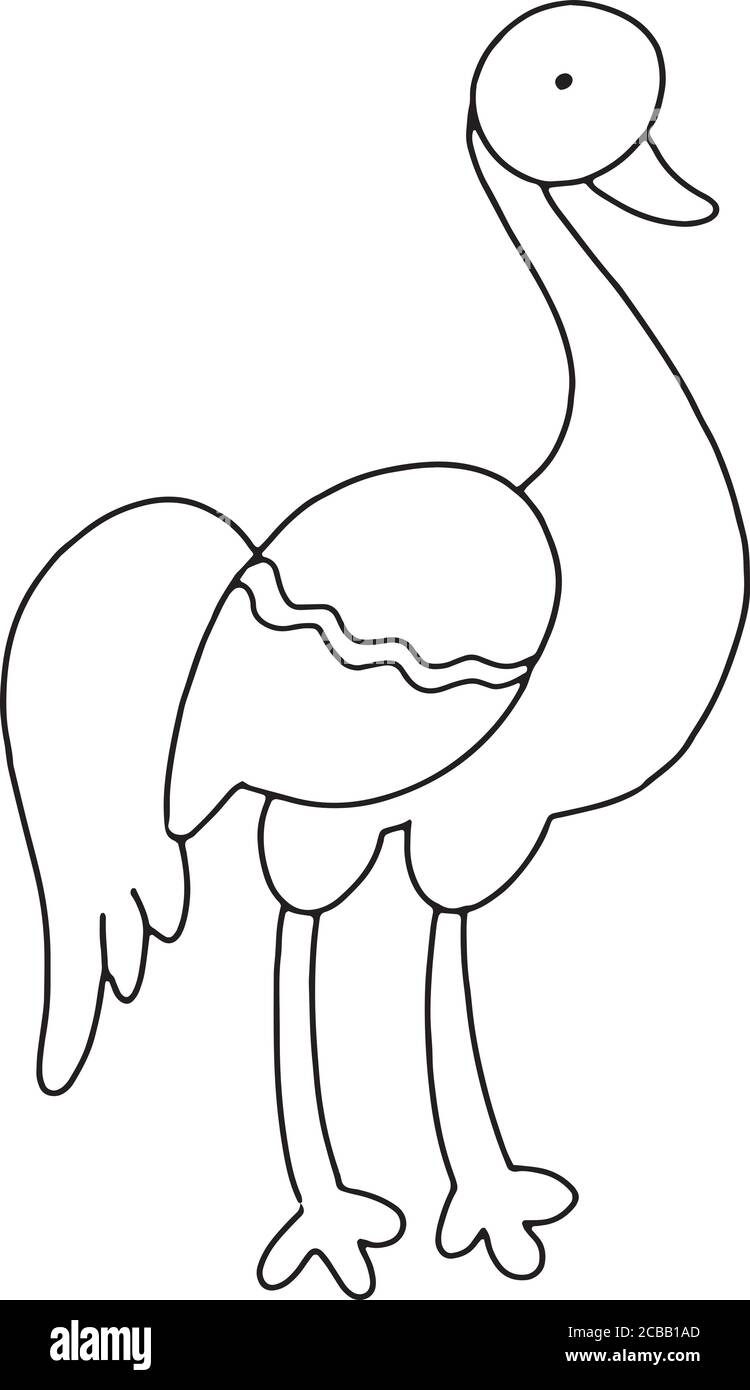 Vector illustration of ostrich cartoon logo Stock Vector