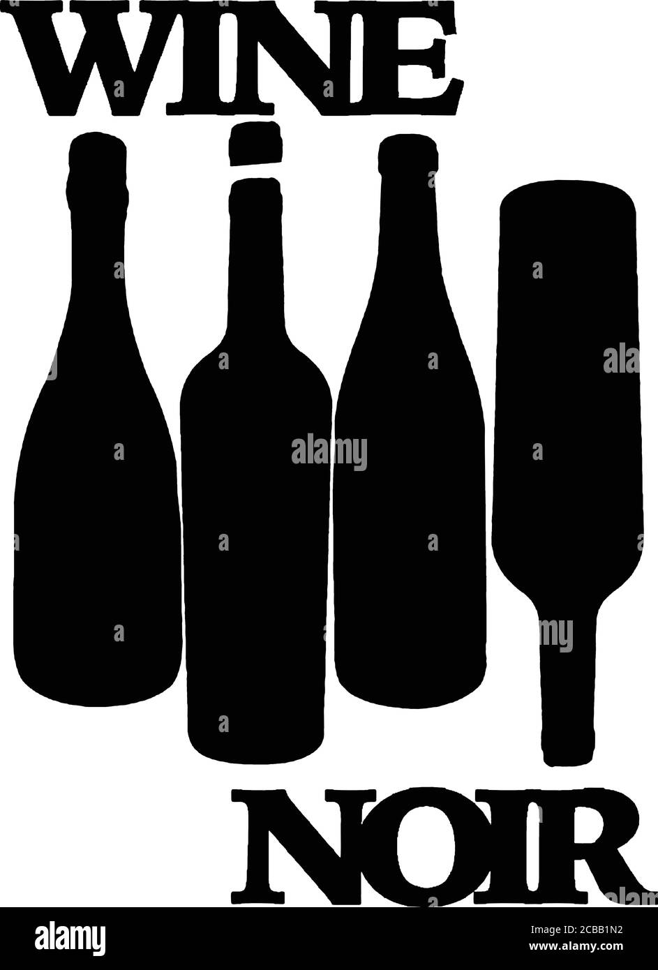 Vector illustration of wine bottle silhouette Stock Vector
