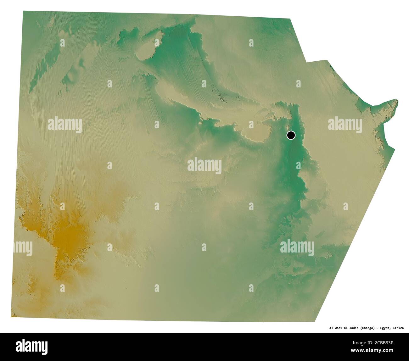 Wadi Of Egypt Map Shape Of Al Wadi Al Jadid, Governorate Of Egypt, With Its Capital Isolated  On White Background. Topographic Relief Map. 3D Rendering Stock Photo -  Alamy