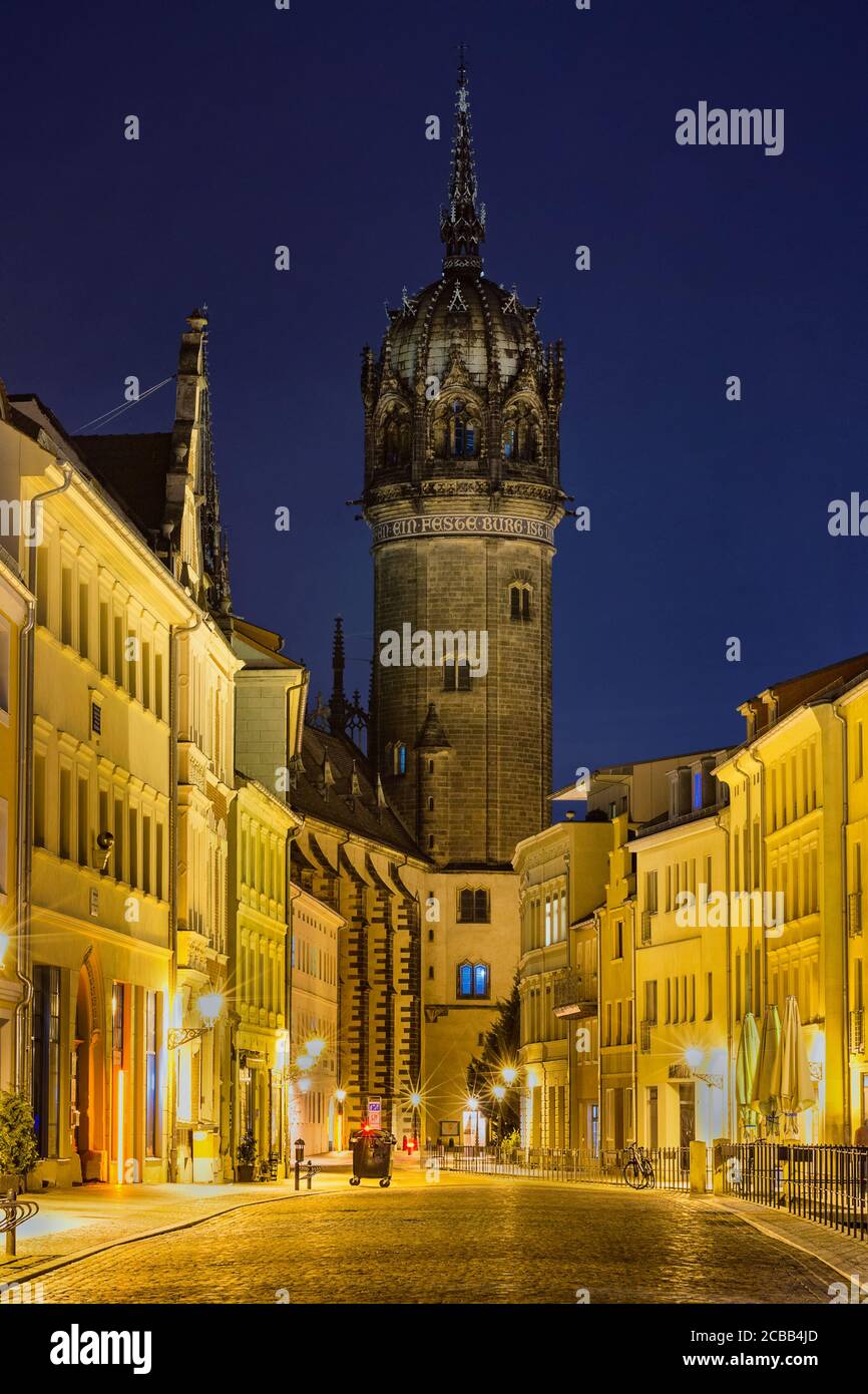 Wittenberg / Germany February 25, 2017 Night view of All Saints