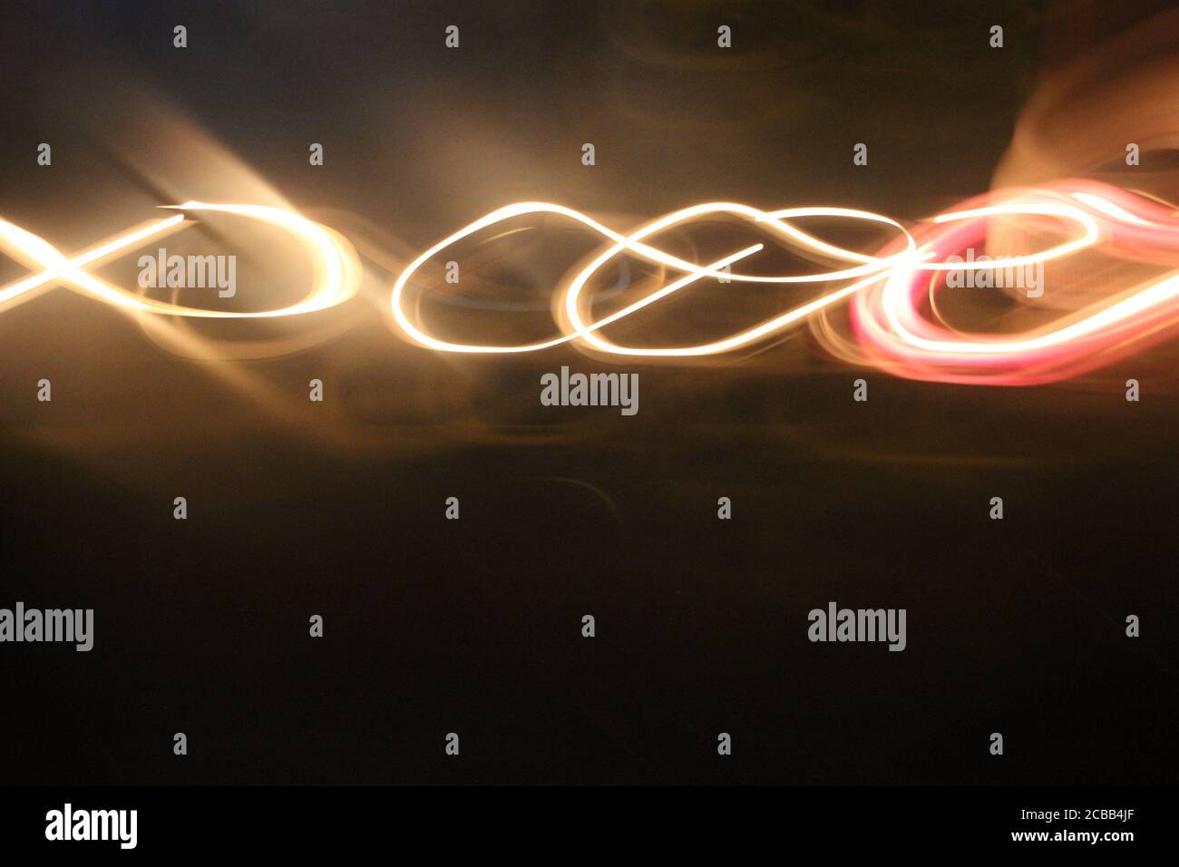 Abstract yellow blur on black. Lights motion effects creative background Stock Photo