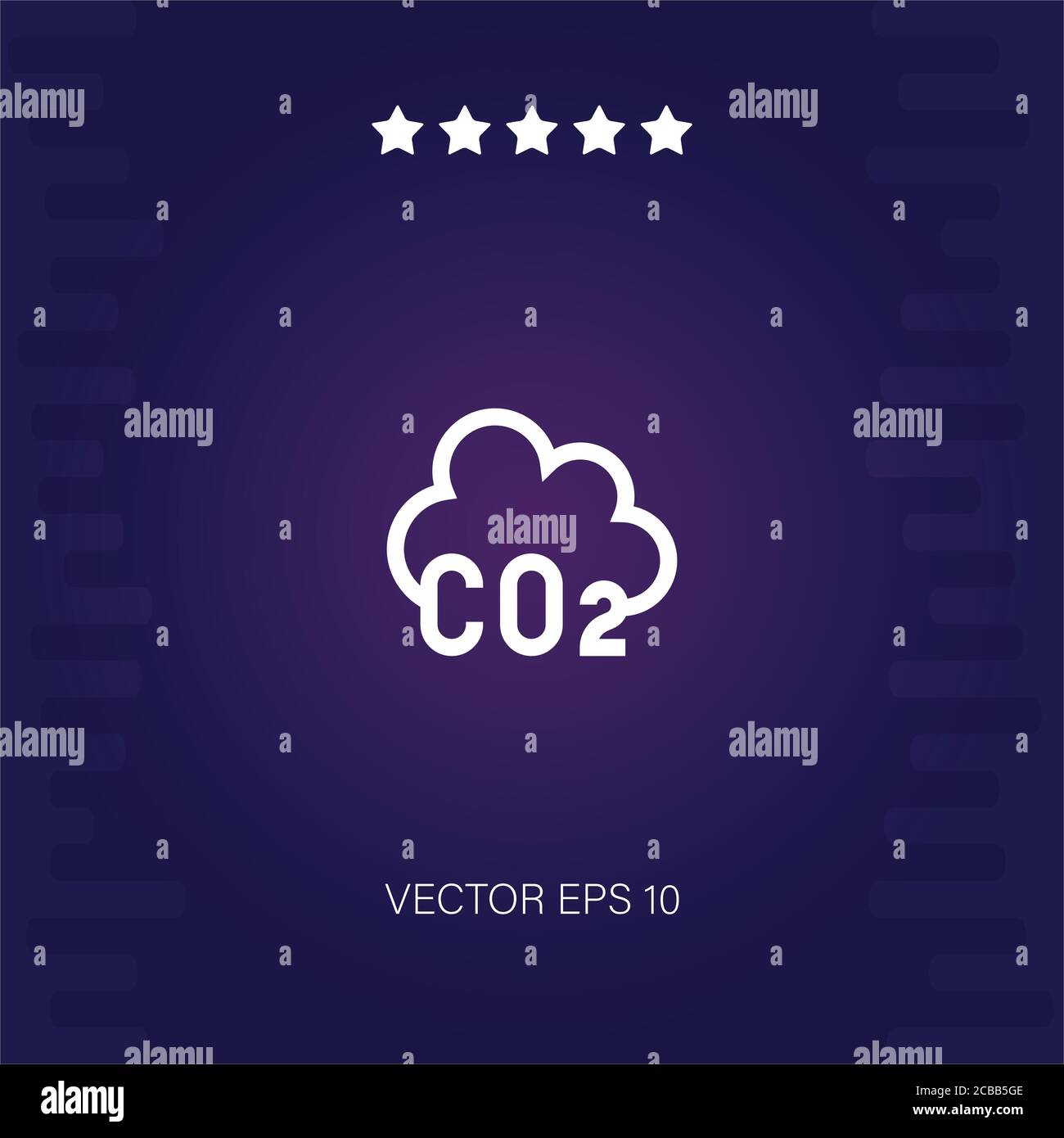 CO cloud vector icon modern illustration Stock Vector